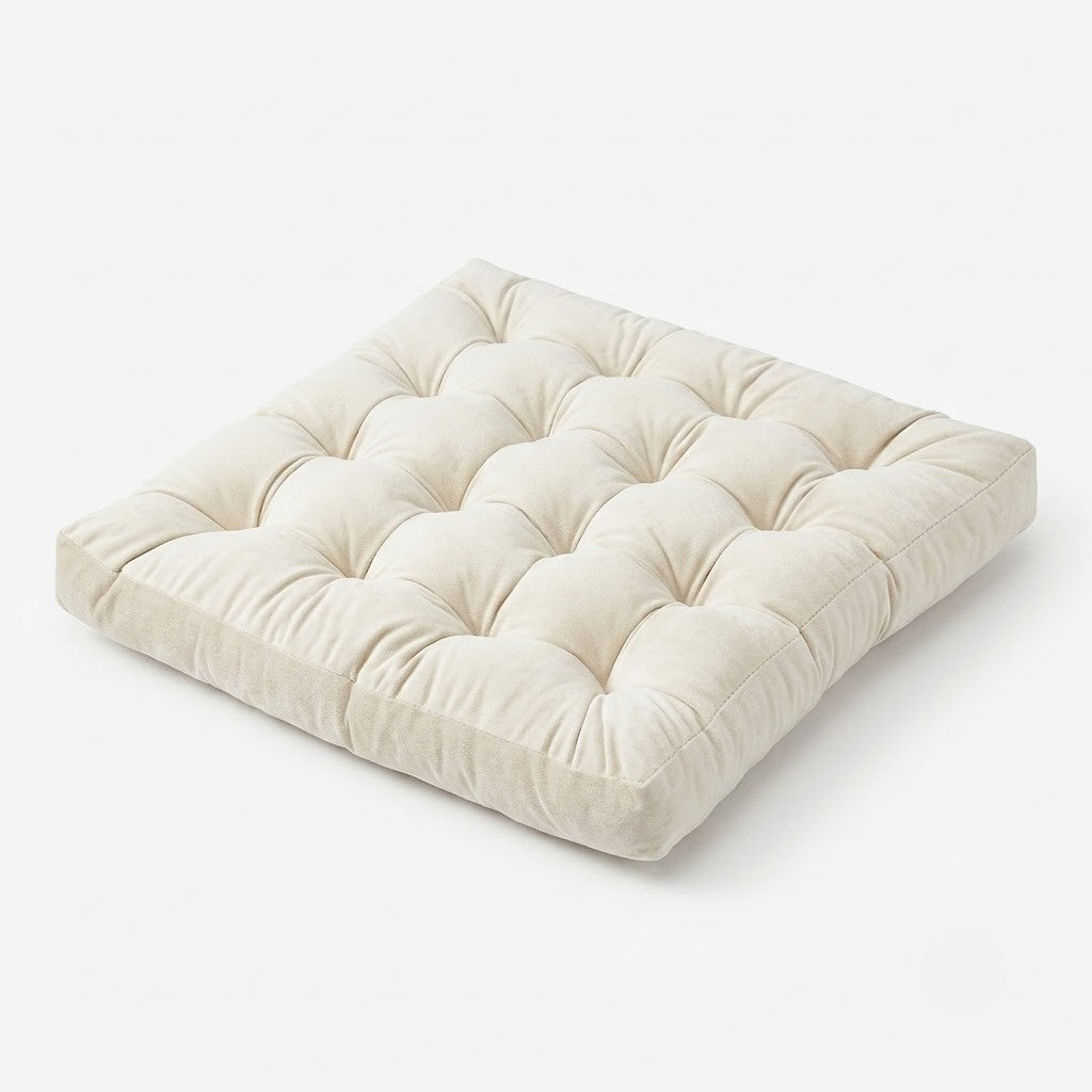 Square Velvet Tufted Seat Pad in 9 Colors for Chairs