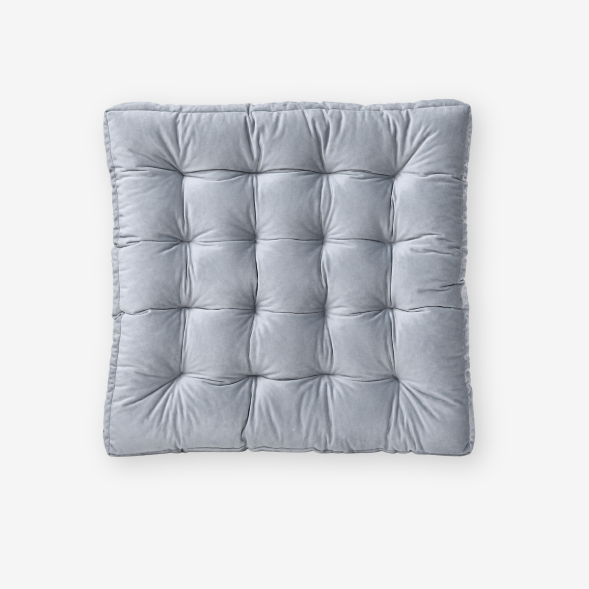 Square Gray Velvet Chair Cushion