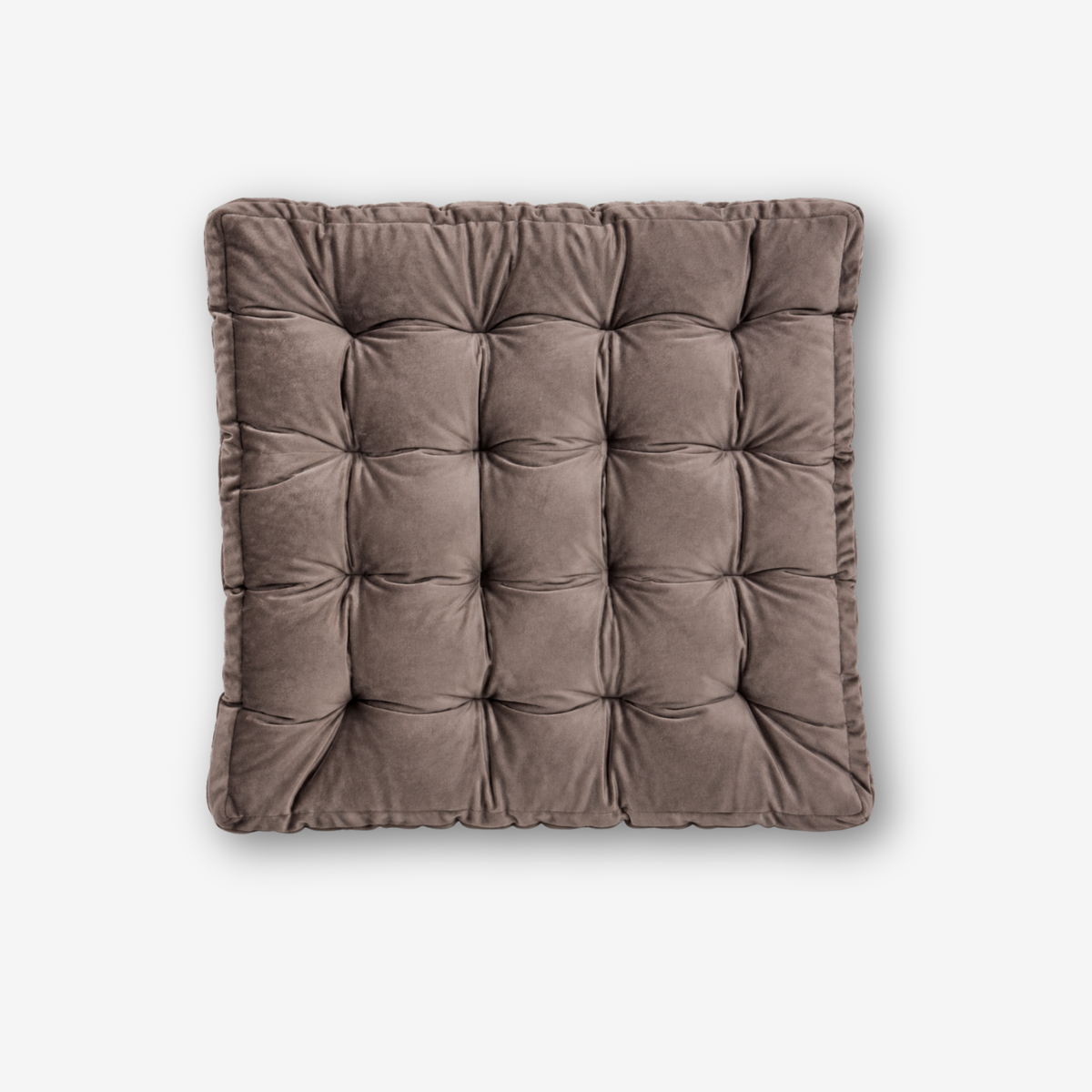Square Chocolate Velvet Chair Cushion