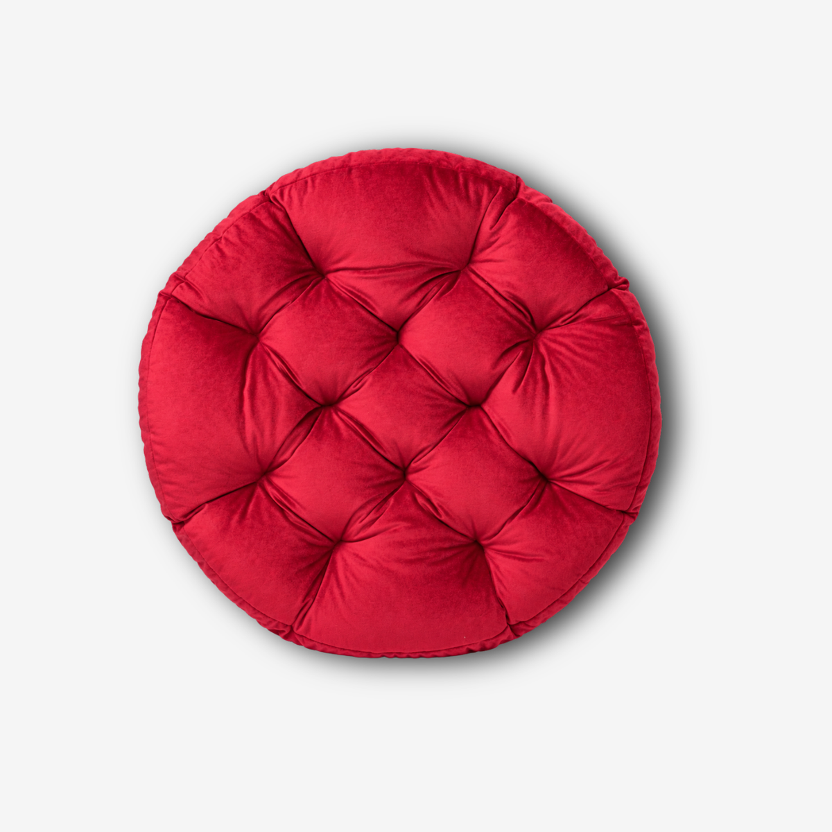 Round Red Velvet Chair Cushion