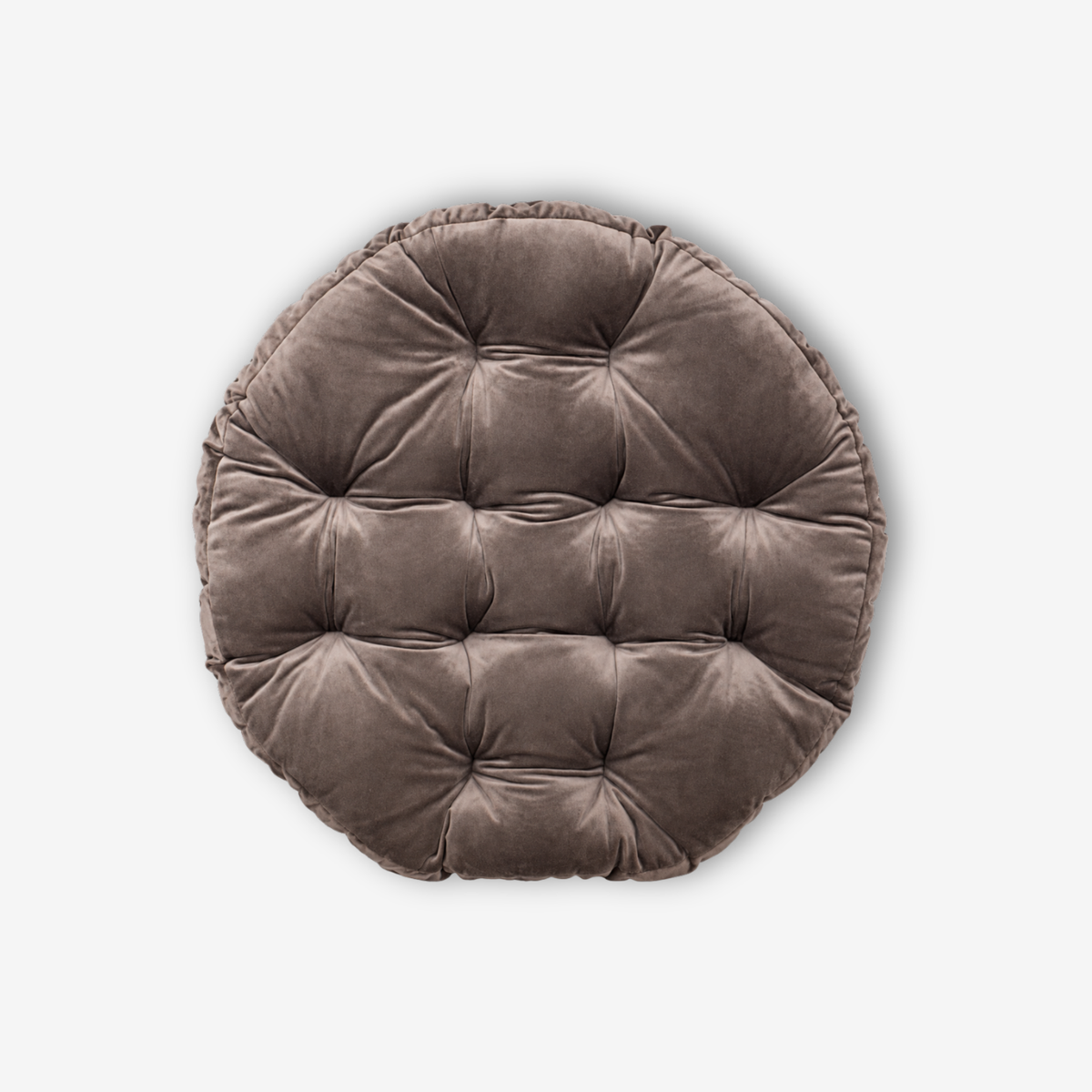 Round Brown Velvet Chair Cushion