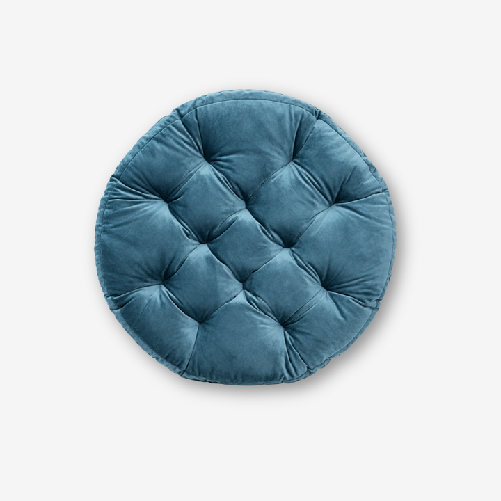 emerald velvet round cushion