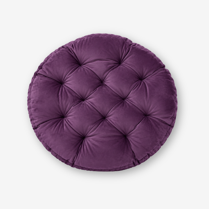 purple velvet round cushion