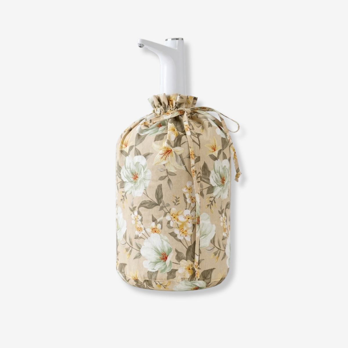 Water Bottle Cover With Drawstring Floral Fabric Sleeve