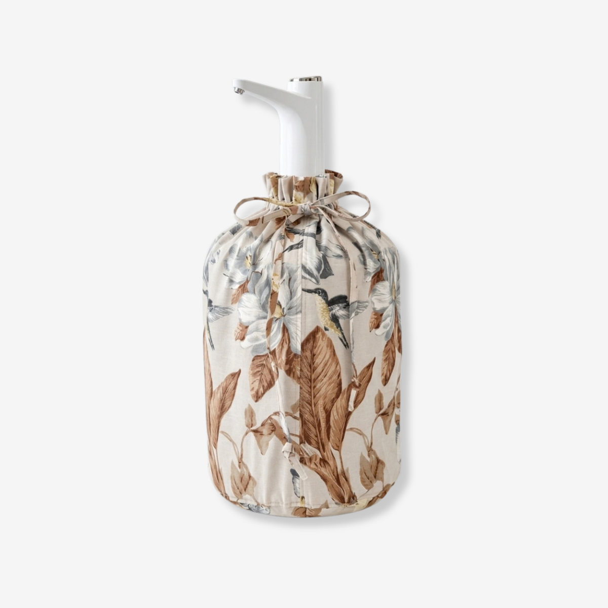 Water Bottle Cover With Drawstring Floral Fabric Sleeve