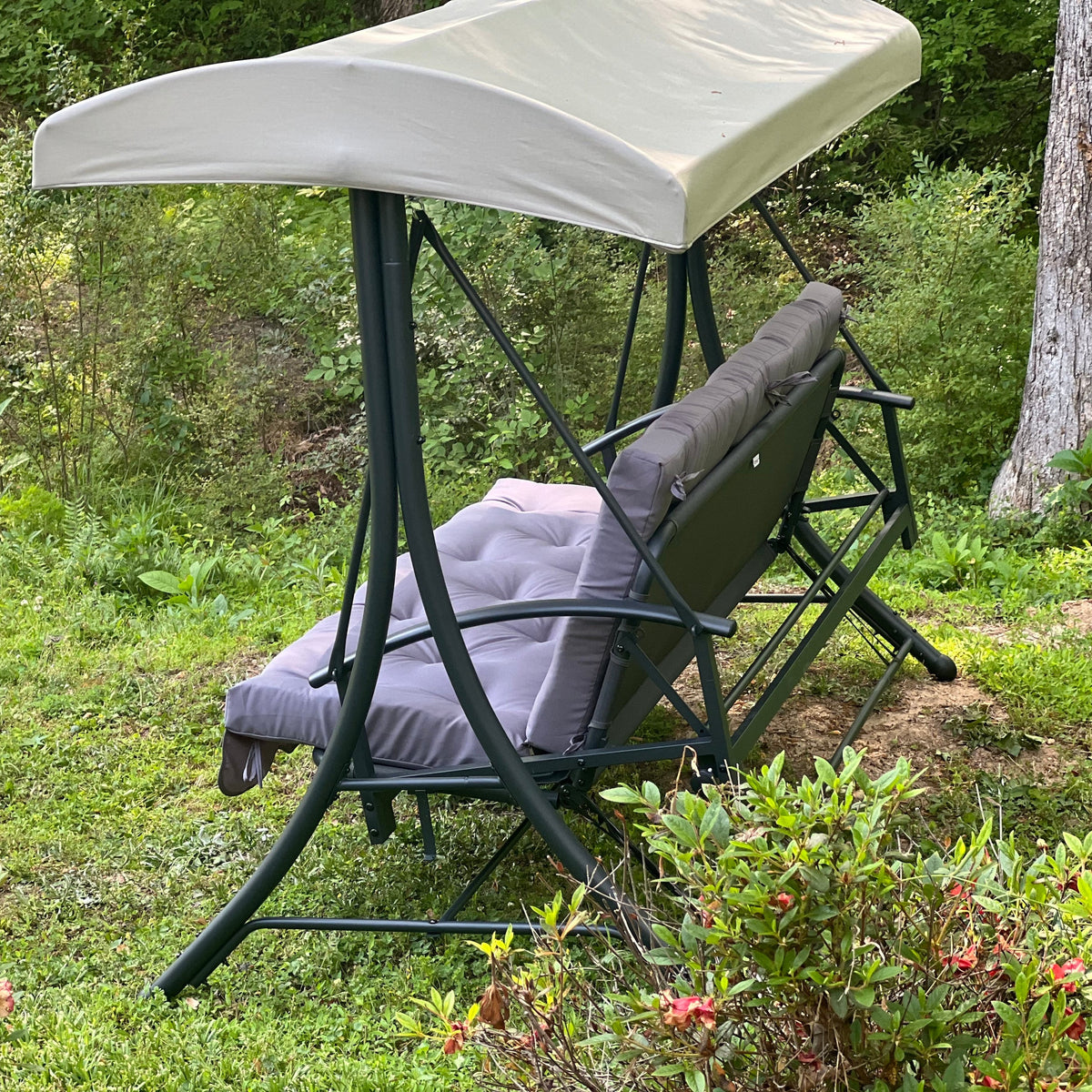 outdoor swing cushion with backrest and tufted design for porch swing