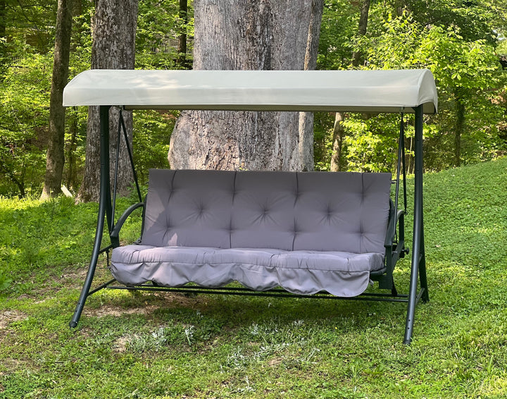 outdoor swing cushion with backrest and tufted design for porch swing