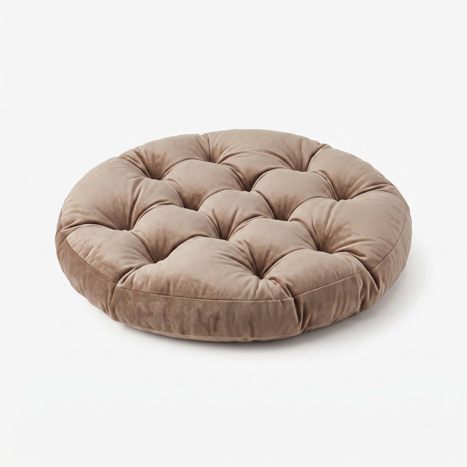 Herbal Honey Tufted Velour Chair Cushion, Velvet Seat Pad