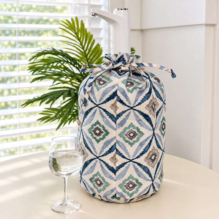 Water Bottle Cover With Drawstring Floral Fabric Sleeve