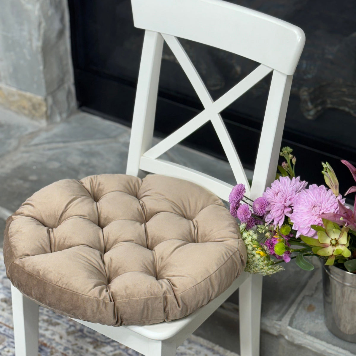 herbal honey velvet round cushion