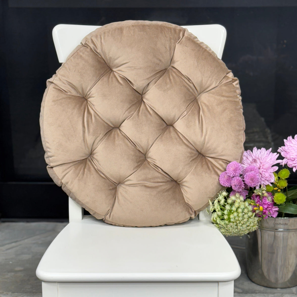 herbal honey velvet round cushion