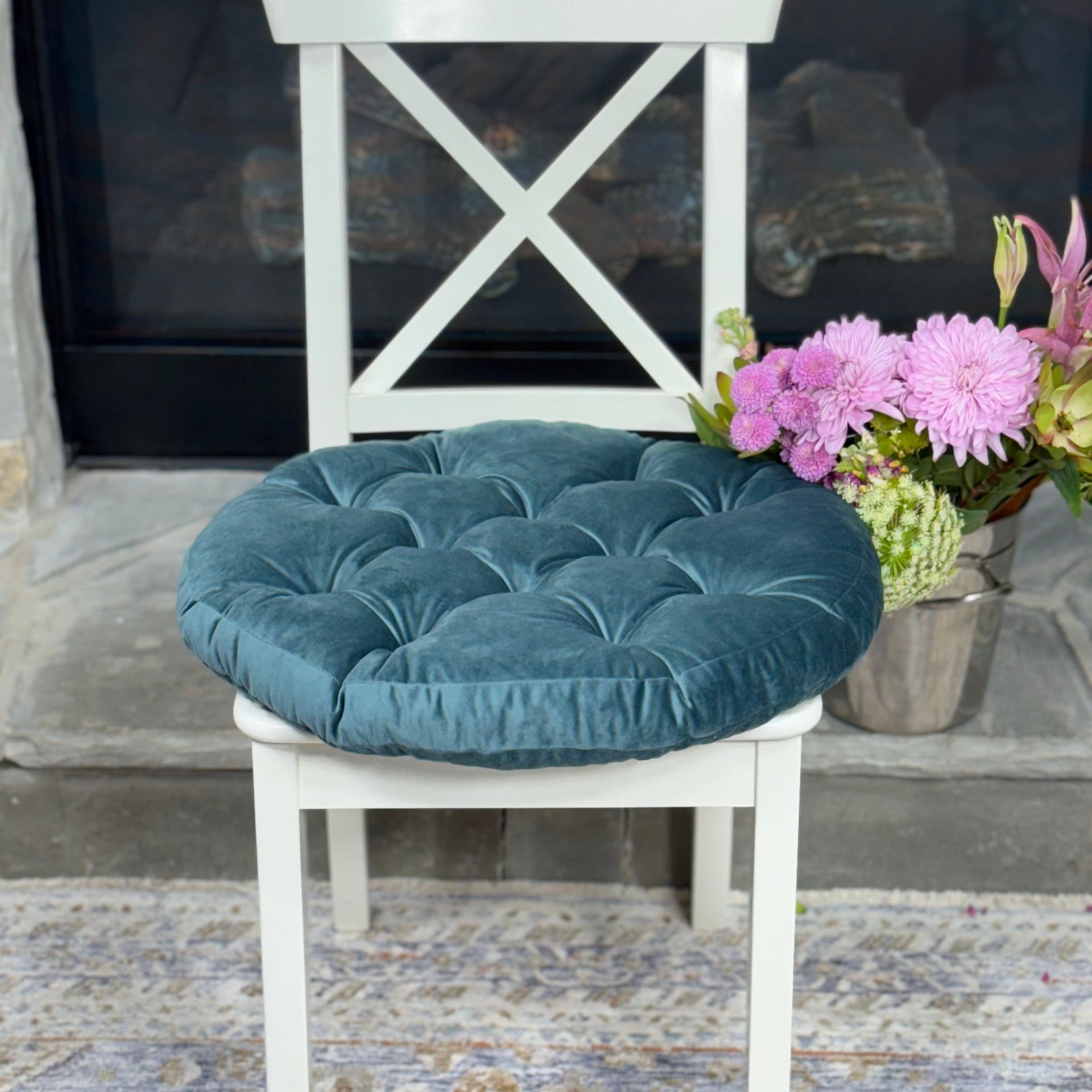 Emerald Chair Cushion, Plush Round Seat Pad