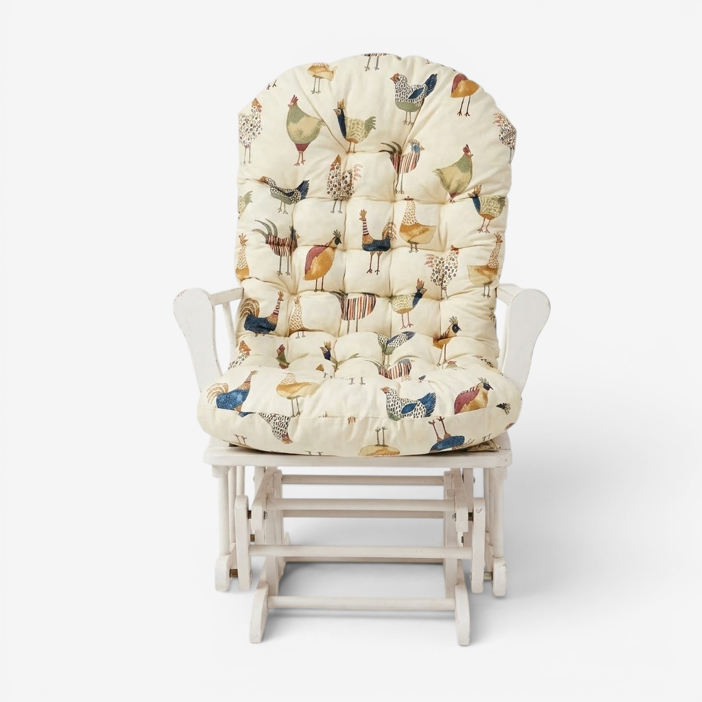 Rocking Chair Cushion with Ties, Tufted Seat Glider Cushions