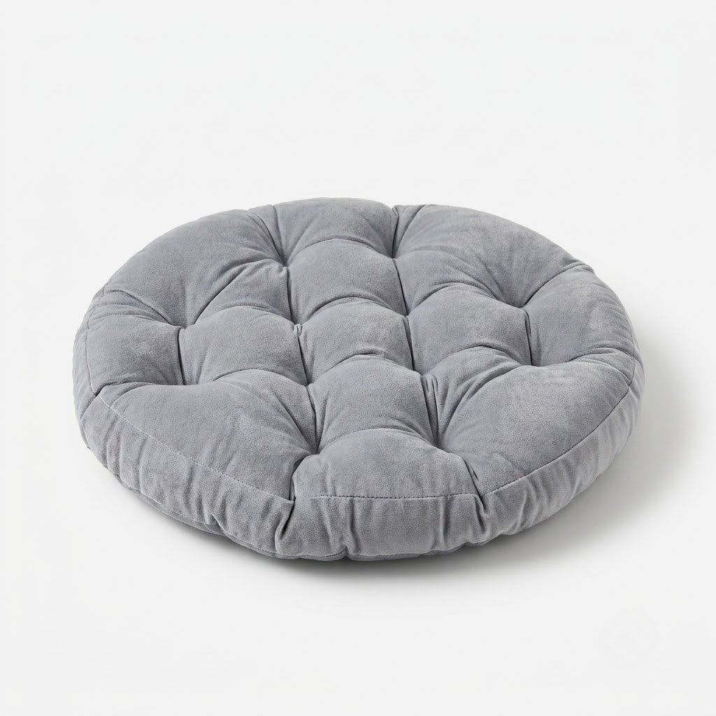 Elegant Chair Pad, Royal Grey Round Seat Cushion