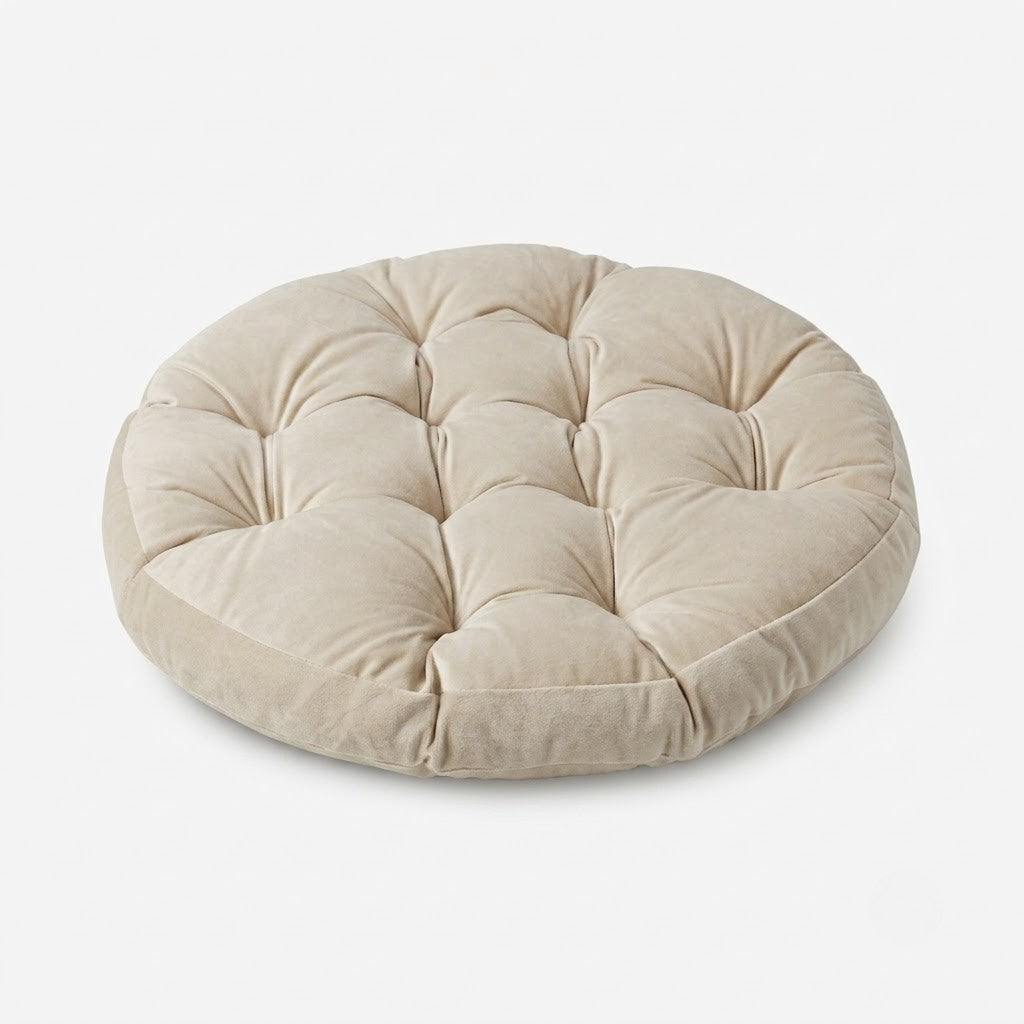 Round Velvet Chair Cushion, Velour Seat Pad