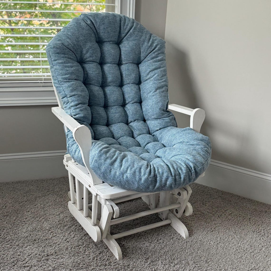 Rocking Chair Cushion,Tweed Tufted Glider Seat Pad